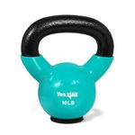 Yes4All Vinyl Coated Kettlebell with Protective Rubber Base, Strength Training Kettlebells for Weightlifting, Conditioning, Strength & Core Training (10LB - Mint)