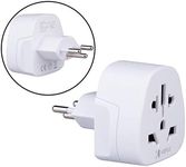 Keple Travel Adapter, Universal Power Converter Type J Plug to UK, US, Australia, EU, China, Asia, Thailand, Ireland - White