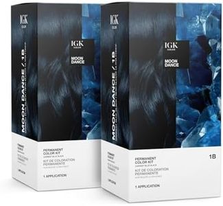 IGK Permanent Color Kit MOON DANCE - Darkest Blue Black 1B | Easy Application + Strengthen + Shine | Vegan + Cruelty Free + Ammonia Free | 4.75 Oz (2 Pack)