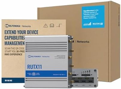 Teltonika RUTX11 Industrial Cellular WiFi Router Dual SIM Card Slot - 4G LTE CAT 6, Speeds Up to 300 Mbps - LAN, WiFi, & Bluetooth LE Connectivity - RMS Compatible, Auto Failover (TELRUTX11100400)