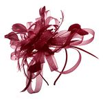 JINTN Womens Girls Mesh Fascinator Hat Headwear with Big Flowers Feather Veil Wedding Party Hat Fascinator Hair Clip Headwear