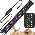 22-Inch LED UVB Light Fixture for Reptiles, Adjustable 10.0–20.0 UVA UVB Lamp with Dimming & Timer, 26W Aluminum Light for Bearded Dragons, Turtles, Snakes – Full Spectrum UVI Lighting for Tanks