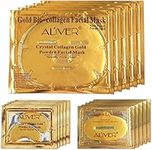 24K Gold Bio Collagen Crystal Face Mask + Eye Mask + Lip Mask, Anti ageing Skin Care (5pairs/set)