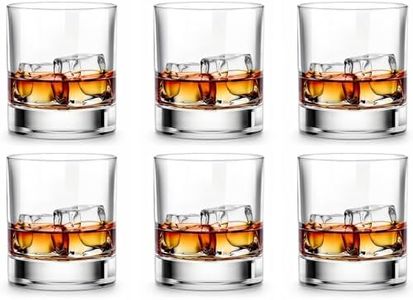 LUXU Whiskey Glasses-Premium 11 OZ Scotch Glasses Set of 6 /Old Fashioned Whiskey Glasses/Perfect Scotch Bourbon Whiskey Tumblers/Style Glassware for Bourbon/Rum glasses/Bar whiskey glasses,Clear