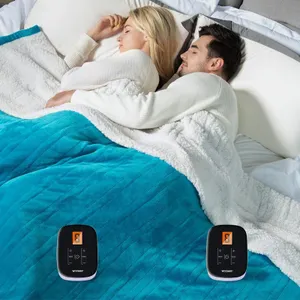 WOOMER Electric Heated Bed Blanket, Soft Flannel Fast Heating Blanket with Multi-Color Option, King Size 100"x 90", 10 Heating Levels & 0.5-12H Auto Off, Over-Heat Protection