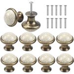 AvoDovA 10PCS Vintage Cabinet Knobs, 33MM Ceramic Knobs, Vintage Shabby Chic Round Drawer Knobs, Kitchen Cabinet Cupboard Drawer Door Knobs Pull Handles for Chest of Drawers Kitchen Cabinet Cupboards