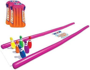 WOW Sports - Strike Zone Water Slide - 25 Foot Slip n Slide with Inflatable Sides & Sprinklers - Human Bowling Water Slide with Inflatable Pins
