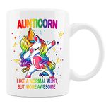 Aunticorn Funny Aunt Ever Gift from Niece or Nephew - Aunticorn Like A Normal Aunt, But More Awesome Ceramic Coffee Mug, Cup 11oz, 15oz (White, 11oz)