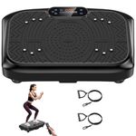 Werara Vibration Plate, 220KG Vibration Plate Exercise Machine for Lymphatic Drainage with 199 Speeds & 7 Auto Programmes, Vibrating Plate for Weight Loss with Bluetooth & Resistance Bands