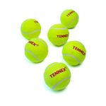 Tennex Cricket Tennis Ball Yellow Heavy for Over Arm Cricket | Standard Size Ball for Cricket Tournament and Practice (6 Pcs, Yellow Colour)