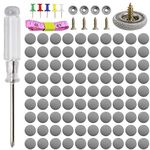 90 pcs Car Roof Headliner Repair Button Kit Auto Roof Snap Rivets Retainer for Car Roof Flannelette Fixed with Installation Tool and Fit Truck, SUV, UV, Car (Grey Grid)