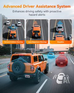 WOLFBOX X3 2.5K Dash Cam Front and Rear – 60FPS, WiFi, GPS, 64GB Card