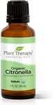 Plant Therapy Citronella Organic Essential Oil 100% Pure, USDA Certified Organic, Undiluted, Natural Aromatherapy, Therapeutic Grade 30 mL (1 oz)