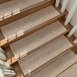 Deerly Linen Stair Treads Non Slip 10pcs Comfortable Stair Runner for Wooden Steps Peel and Stick Stairs Carpet Treads Indoor Staircase Covers Mat with Self-Adhesive Backing for Pets Kids 8"X30" Beige