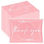 Ireer 100 Pcs Thank You Gift Makeup Bags EVA Cosmetic Bags with Zipper Thank You Bags Mini Toiletry Bag Bulk Gifts for Women Encouragement Birthday Gift for Xmas Daughter Sister (Pink, White)