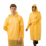 Lifelong Waterproof Unisex Raincoat | Hooded Full Sleeves Outdoor Poncho for Men, Women, Boys & Girls | Durable PVC Rainwear for Camping, Hiking, Travelling | Adjustable Drawstring | Yellow (1 Pc)