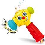 Toy Hammer w/Lights, Learning Mode and Music Mode – Baby Hammer Toy Plays 6 Short Kids' Songs, Counts 1-10 w/Baby, Changes Funny Expressions and Lights Up – for Kids 12-Months and Older