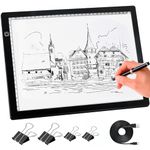 comzler Light Board, A4 Tracing Light Box, Magnetic Light Pad, Light Table for Tracing, LED Light Drawing Board,Sketch Pad LED Light Drawing Pad, Cricut Light Pad,Dimmable Brightness…