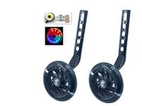 YJIA a pair of Bicycle Mute Training Wheels for 12 14 16 18 20 inch single speed bicycle stabilizer (BLACK111)