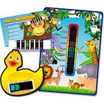 Pack of 'Happy Family' Jungle Animals Nursery and Room Thermometer, Duck Bath Thermometer and Monkey Forehead Thermometer for Baby/Child