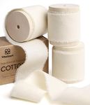 Vitalizart Ribbon Cream White Natural Cotton Handmade Fringe Ribbon 1 1/2" x 15Yd Eco-Friendly Ribbons for Wedding Invites Bridal Bouquets Gift Wrapping Holiday Decor