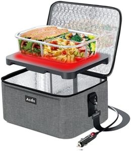 Aotto Portable Oven, 12V 24V 2-in-1 Car Food Warmer Mini Portable Microwave, Personal Heated Lunch Box Warmer for Work Reheating and Cooking Meals in Truck, Vehicle, Travel, Camping, Picnic, Grey