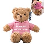 Customized Gifts for Women/Men Teddy Bear with Custom Text, Personalized Teddy Bear with Hoodie for Family/Friends, Impressive Gifts for Christmas/Valentines Day/Birthday (11 in-Pink)