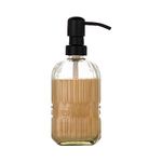 SAND DUNE Set of 1, 400 ml Each Clear Glass Black Press Pump Soap Dispenser l Refillable Liquid Soap Dispenser for Kitchen and Bathroom | Made Glass