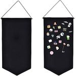 Blank Cotton Canvas Hanging Brooch Organizer,Enamel Pin Wall Display Banner for Badge Collection (A)