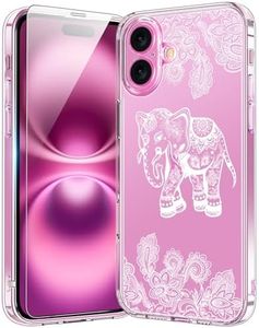 bicol for iPhone XX Case with Screen Protector, Enhanced Camera Protection, Crystal Clear Cover with Fashionable Designs for Girls Women, Slim Fit Protective Phone Case 6.1" Beautiful Elephant