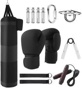 MABOZOO Punching Bag, Unfilled Boxing Bag with Glove Jump Rope Grip Trainer