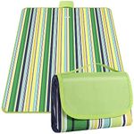 ADRIMER Picnic Blanket Extra Large 57"x 79", Sandproof Water-Resistant Outdoor Picnic Mat, Lightweight Foldable Beach Blanket Portable Handy Mat Tote for Camping Hiking Travel Park Family Concerts