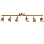 CRAFTRONOS 6 Light Track Lighting Kit, Matt Brass Finish Adjustable with Moden Flush Mount Ceiling Spotlight for Kitchen,Living Room,Home Improvement (6L)