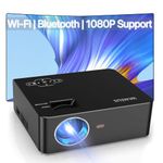 WiMiUS Mini Projector with WiFi and Bluetooth, Outdoor Portable Movie Projector 1080P Support, 50% Zoom, Home Projector Compatible with PS4/PC/VGA/TV Stick/HDMI/AV/USB, Indoor & Outdoor Use