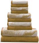 Superior Marble Effect Bathroom Accessories Bath Towel Set, 10 PC, Bronze (Marble 10PC Set BZ)