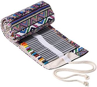 BTSKY Canvas Pencil Roll Wrap 108 Slot--Adult Coloring Pencil Holder Organizer for Colored Pencils NO Pencils (108 Slots Bohemian)