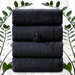 4 Pack Bath Towels Extra Large 35"x 70"Highly Absorbent Quick Dry Large Bath Towels Oversized Microfiber Bath Sheets Soft Bulk Towels for Bathroom Kitchen Spa Hotel Gym Pet(Black)