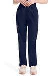 Dickies EDS Signature Women Scrubs Pant Natural Rise Tapered Leg Pull-on 86106, Navy, Medium Petite