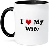 3dRose I Love My Wife - Two Tone Black Mug, 11oz (Mug_16584_4)