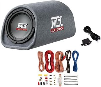 MTX AUDIO RT8PT 8" 240W Enclosure Amplified Vented Tube Box Car Loaded Subwoofer & Soundstorm AKS8 8 Gauge Car Amplifier Amp Complete Wiring Kit