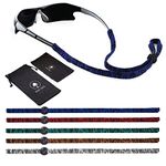 5 PCS Sports Eyeglass Strap Sunglasses Lanyard Adjustable Non-Slip Eyewear Retainer Glass Cord for Running Camping Reading Outdoor (Mix colors)