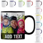 Personalised Photo Mug | Personalized Custom Gift | Personalised Image Photo Logo Birthday Gift | Premium Colour Inner & Handle Mug (Black)