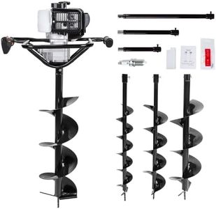 DC HOUSE 52CC 1800W Gas Powered Earth Auger Post Hole Digger, with 3 Drill Bits 4" 6" 8", Mixing Ratio 30:1, for Farmland Garden and Planting, EPA Certified