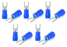 ERH India (10 Pcs) SV Terminal Connector Blue 16-14 AWG Insulated Fork Spade U-Type Wire Connector Electrical Crimp Terminal Jointer SV2-3 Connector 2-2.3 mm