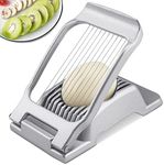 Upgraded Egg Slicer, BIBURY Egg Cutter for Hard Boiled Eggs, Heavy Duty Aluminium Slicer for Egg Strawberry Mushroom Soft Fruit, Stainless Steel Wires, Dishwasher Safe & Easy to Clean