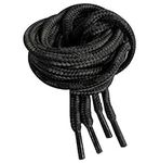 Black Strong Hiking Shoelaces 120cm/47" Lonng Heavy Duty Hard Wearing Boot Laces Durable for Steel Toe Cap work Boots, Walking Hiking Boots,