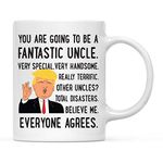 Andaz Press Baby Birth Announcement Trump 11oz. Coffee Mug Gift, You're Going To Be A Fantastic Uncle, 1-Pack, Funny President Trump Novelty Baby Pregnancy Reveal Cup Uncle Pregnancy Announcement