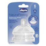 Chicco Teat Natural Feeling with Anti-Colic Effect, Nipple For Wide Neck Feeding Bottles, Fast Flow, For Babies & Toddlers 6m+ (Pack of 2)