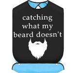 JNIAP Catching What My Beard Doesn't Adult Bibs With Crumb Catcher Gag Pranks Bib Gift Adjustable Dining Eating Clothing Protectors For Dad Grandpa (Catching What)