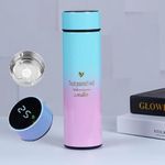 IKTU Dual Tone Smart Led Temperature Flask SUS304 Bottle, Vacuum Insulated Stainless Steel Water Bottle For School, Office & Gym (Pink, 500 Ml)